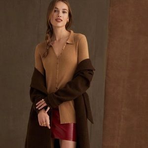 ANTHROPOLOGIE Maeve Rib Slim Cardigan Button Front, Size Small